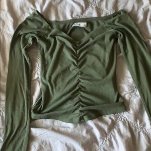 Hollister green sinched long sleeve